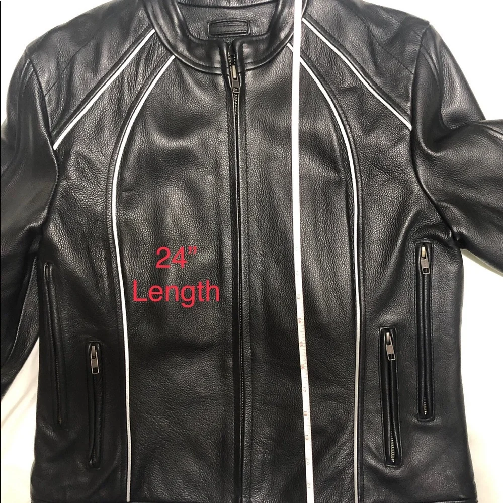 Leather Motorcycle Riding Jacket - Picture 4 of 12